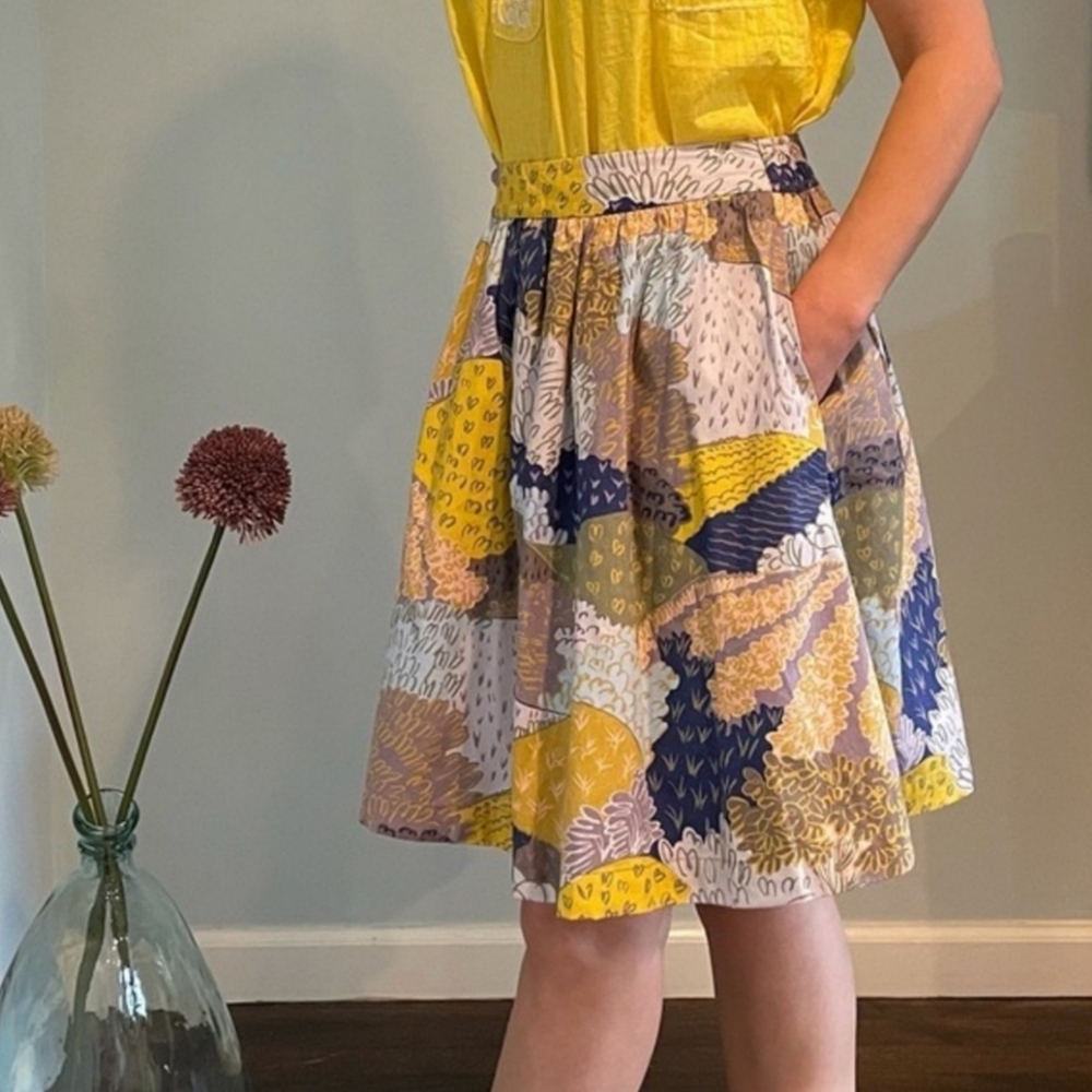 Boden Floral abstract circle skirt size 8